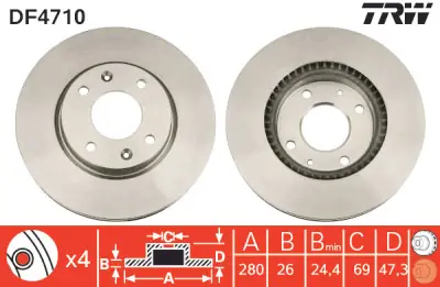 Barato Juego de discos de freno TRW DF4710 TRW DF4710